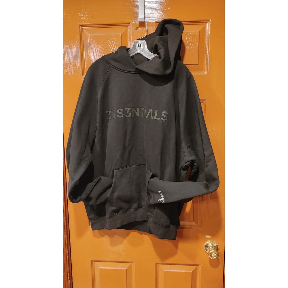 Essentials Proverbs 3:3 Hoodie Mens Large Black Excellent Graphic Pullover - Picture 8 of 8